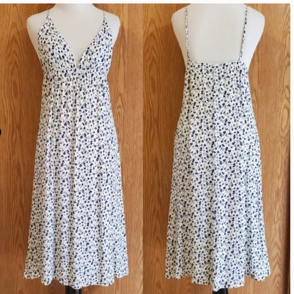 Reformation Blue and White Floral Midi Dress - Picture 1 of 8